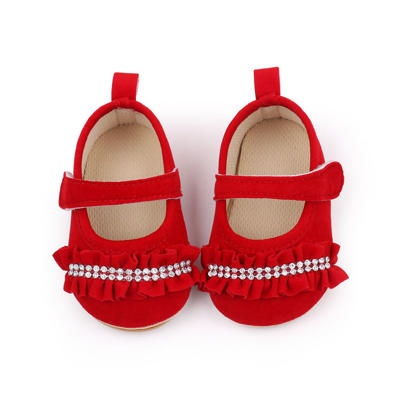 ASHLEY STONE APPLIQUE BOOTIES - RED