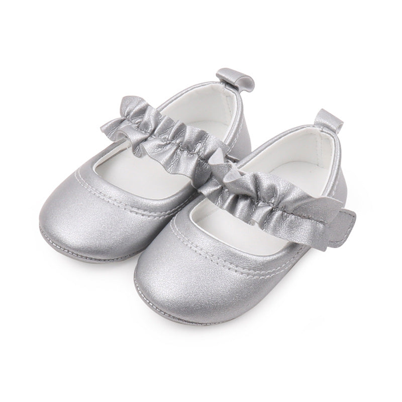 RUFFLED DETAILED  BOOTIES - SILVER