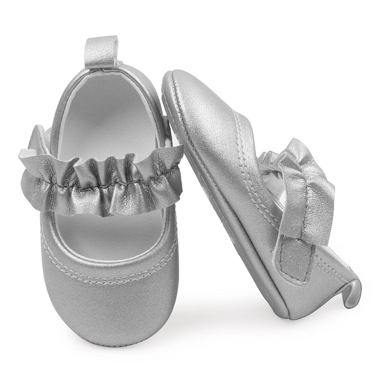 RUFFLED DETAILED  BOOTIES - SILVER