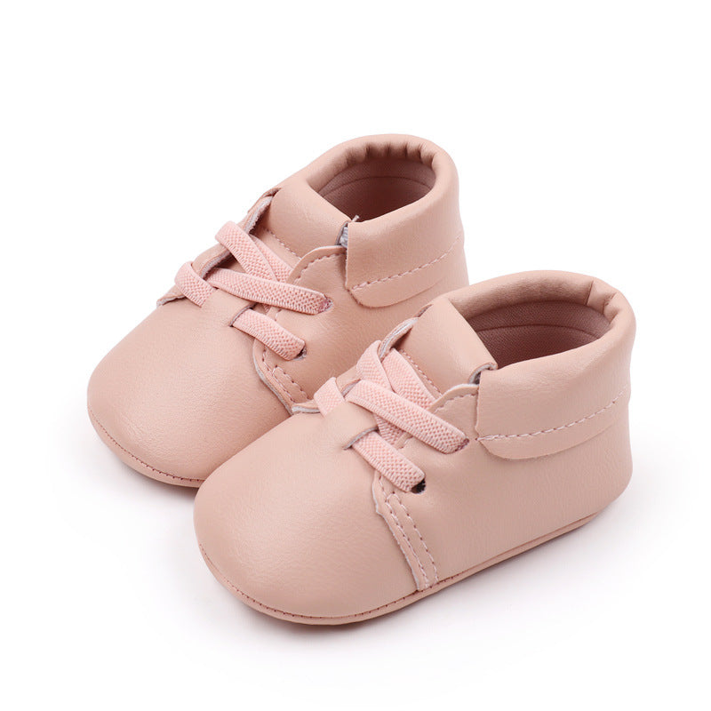 SOLID LACE DESIGN ARTIFICIAL LEATHER BOOTIES - PINK