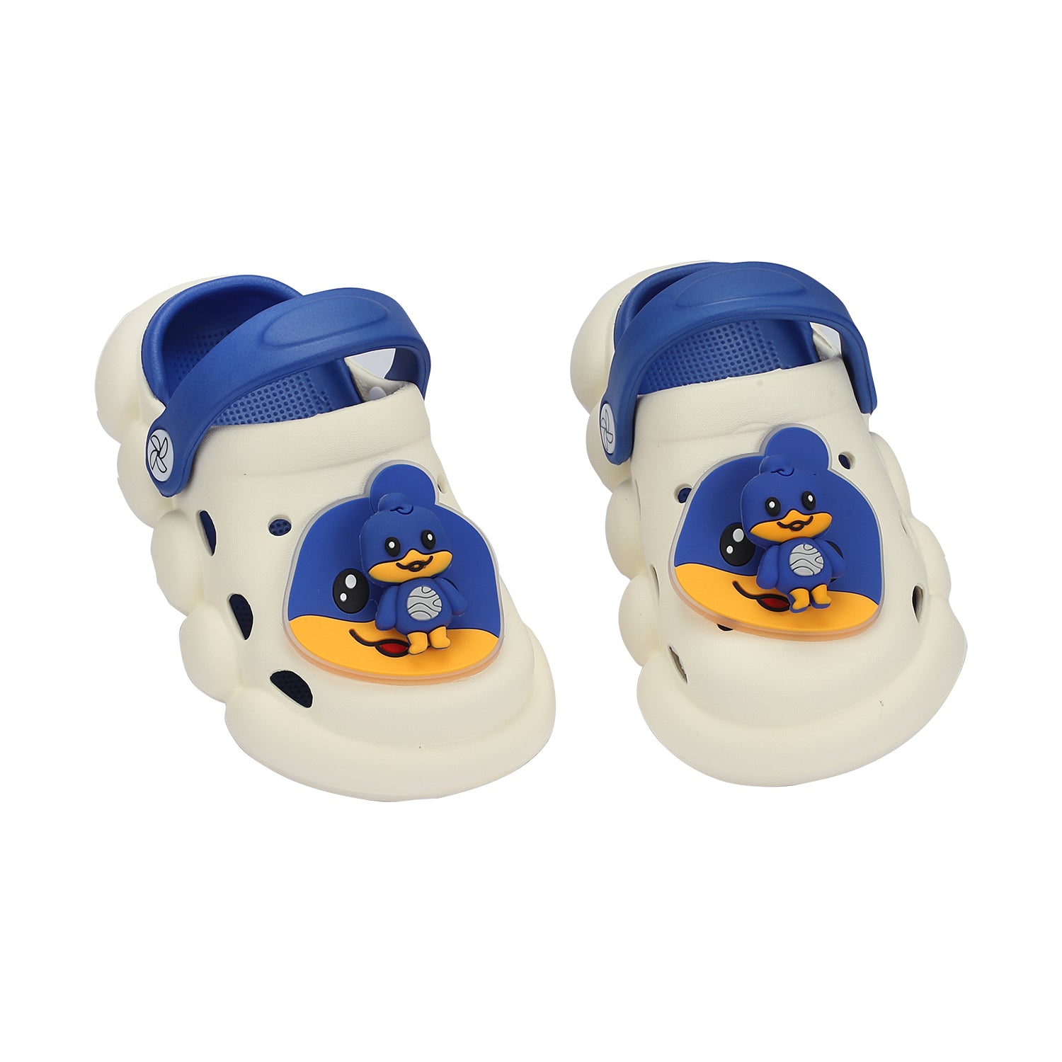 Duck Applique Back Strap Closure Clogs - Blue