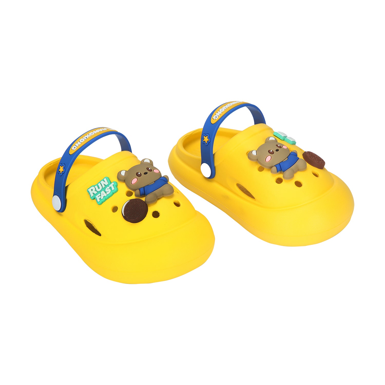 Bear & Cookie Applique Detailed Clogs - Yellow