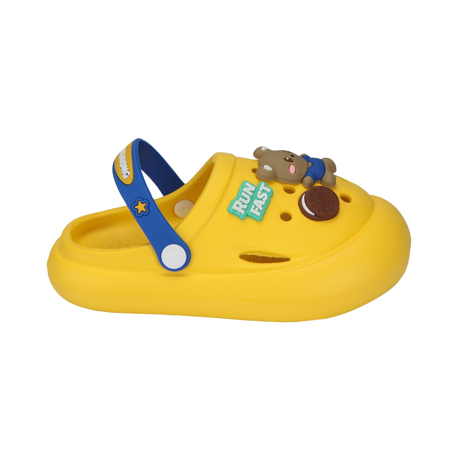 Bear & Cookie Applique Detailed Clogs - Yellow