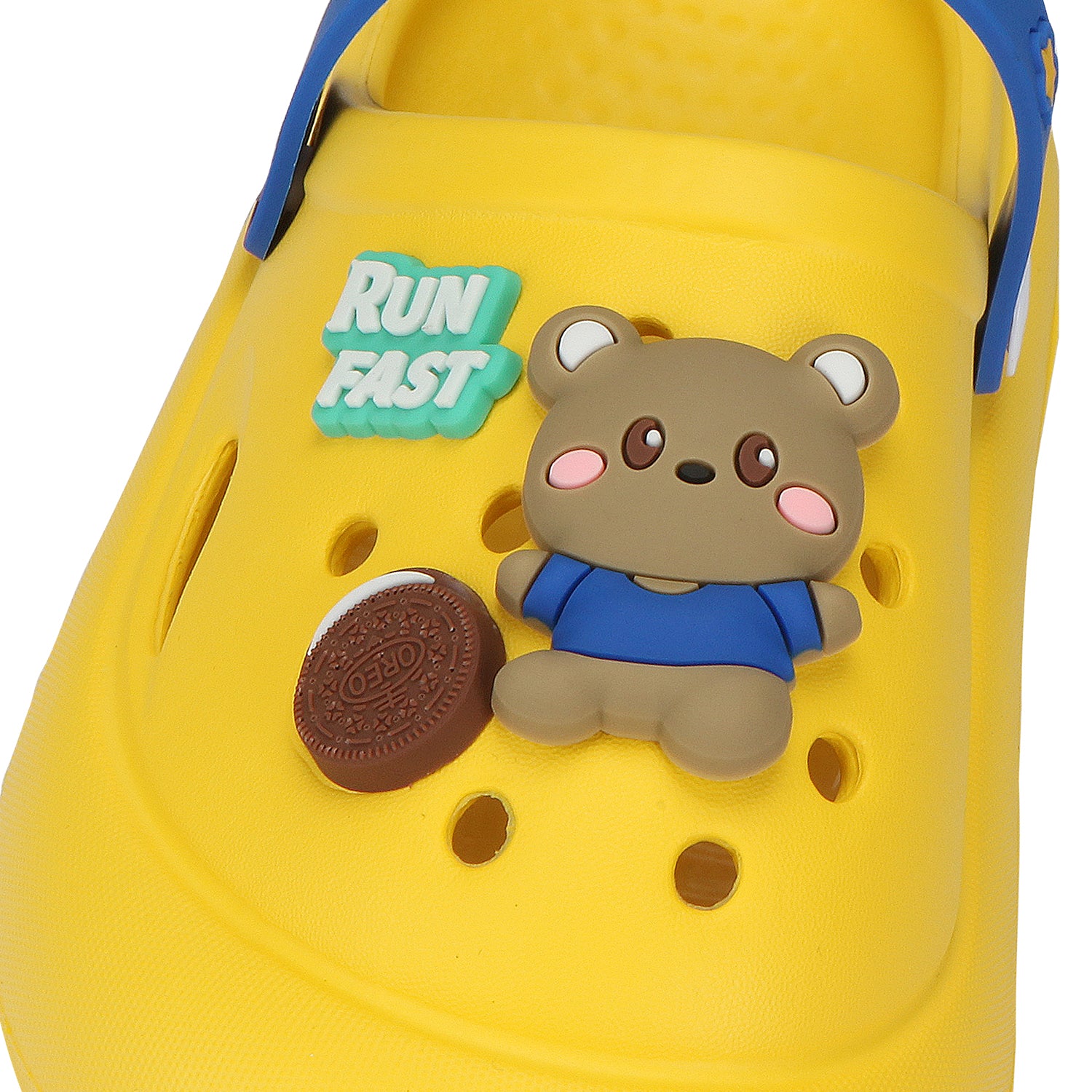 Bear & Cookie Applique Detailed Clogs - Yellow