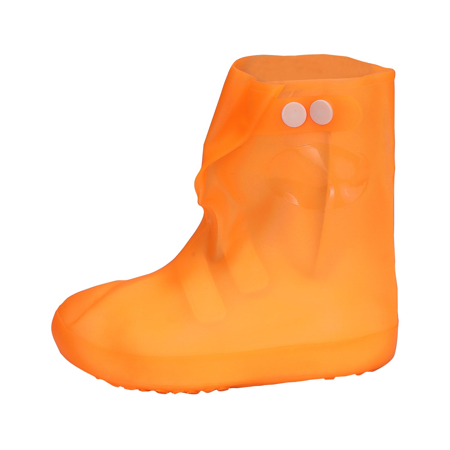 Solid Color Ankle Length Silicone Shoe Cover - Orange