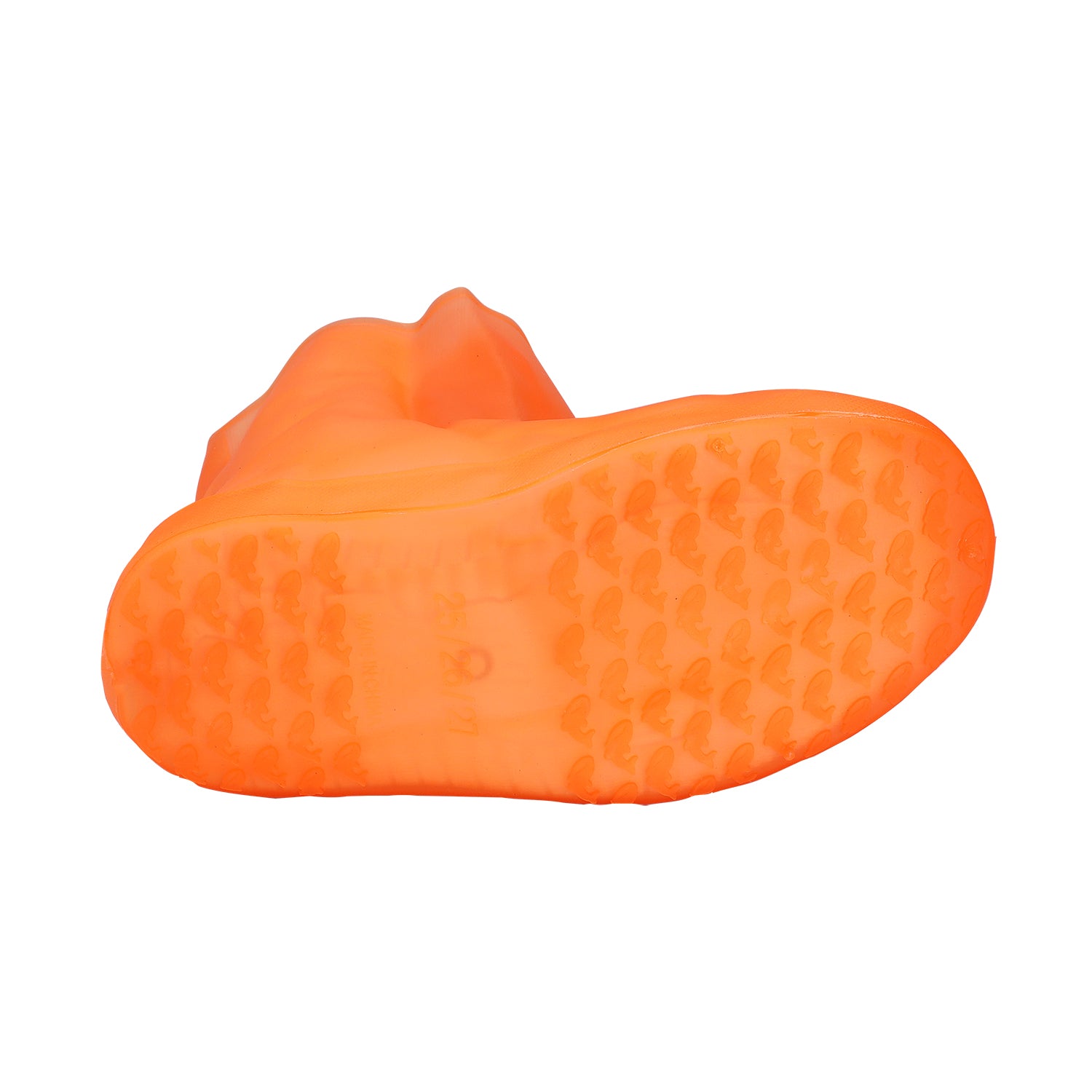 Solid Color Ankle Length Silicone Shoe Cover - Orange