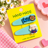 HELLO KOREAN SET OF 2 HAIR CLIPS