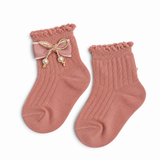 PACK OF 2 BOW & KNOT DETAILED ANKLE LENGTH SOCKS - MULTICOLOR