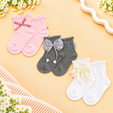 PACK OF 3 BOW DETAILED ANKLE LENGTH SOCKS - MULTICOLOR