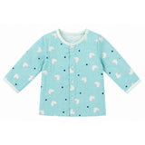 BIRDS PRINTED DOUBLE LAYER MUSLIN NIGHTSUITS WITH LINING - SEA GREEN
