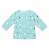 BIRDS PRINTED DOUBLE LAYER MUSLIN NIGHTSUITS WITH LINING - SEA GREEN