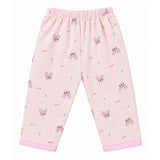 RAINBOW & PANDA PRINTED DOUBLE LAYER MUSLIN NIGHTSUITS WITH LINING - LIGHT PINK