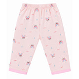 RAINBOW & PANDA PRINTED DOUBLE LAYER MUSLIN NIGHTSUITS WITH LINING - LIGHT PINK