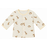 GIRAFFE PRINT DOUBLE LAYER MUSLIN NIGHTSUITS WITH LINING - BEIGE
