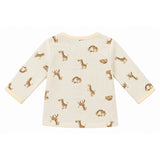 GIRAFFE PRINT DOUBLE LAYER MUSLIN NIGHTSUITS WITH LINING - BEIGE