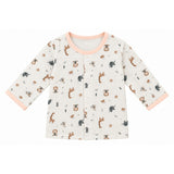 JUNGLE PRINT DOUBLE LAYER MUSLIN NIGHTSUITS WITH LINING - PEACH