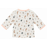 JUNGLE PRINT DOUBLE LAYER MUSLIN NIGHTSUITS WITH LINING - PEACH