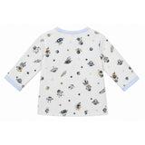 SPACE THEME PRINT DOUBLE LAYER MUSLIN NIGHTSUITS WITH LINING - LIGHT BLUE