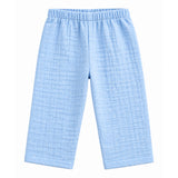TEXTURED DOUBLE LAYER MUSLIN NIGHTSUIT - LIGHT BLUE