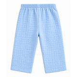 TEXTURED DOUBLE LAYER MUSLIN NIGHTSUIT - LIGHT BLUE