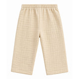 TEXTURED DOUBLE LAYER MUSLIN NIGHTSUIT - BEIGE