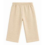TEXTURED DOUBLE LAYER MUSLIN NIGHTSUIT - BEIGE