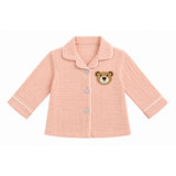 COLLAR NECK DOUBLE LAYER CRUSH MUSLIN NIGHTSUIT - LIGHT PINK