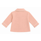 COLLAR NECK DOUBLE LAYER CRUSH MUSLIN NIGHTSUIT - LIGHT PINK