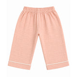 COLLAR NECK DOUBLE LAYER CRUSH MUSLIN NIGHTSUIT - LIGHT PINK