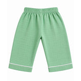 COLLAR NECK DOUBLE LAYER CRUSH MUSLIN NIGHTSUIT - SEA GREEN