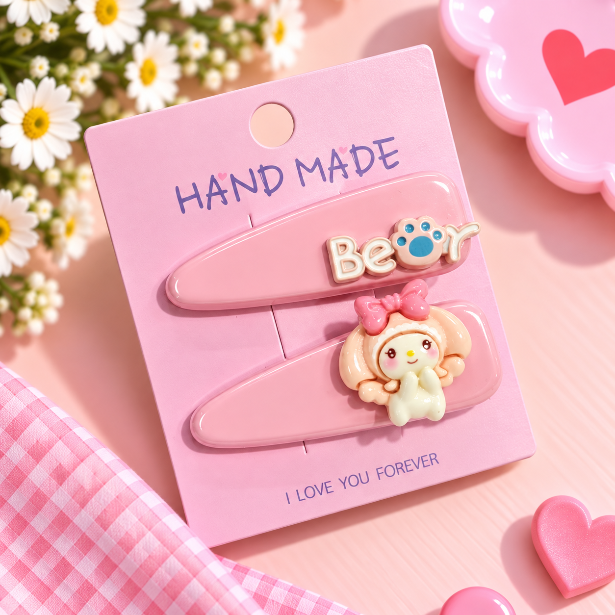 BEAR KOREAN SET OF 2 HAIR CLIPS