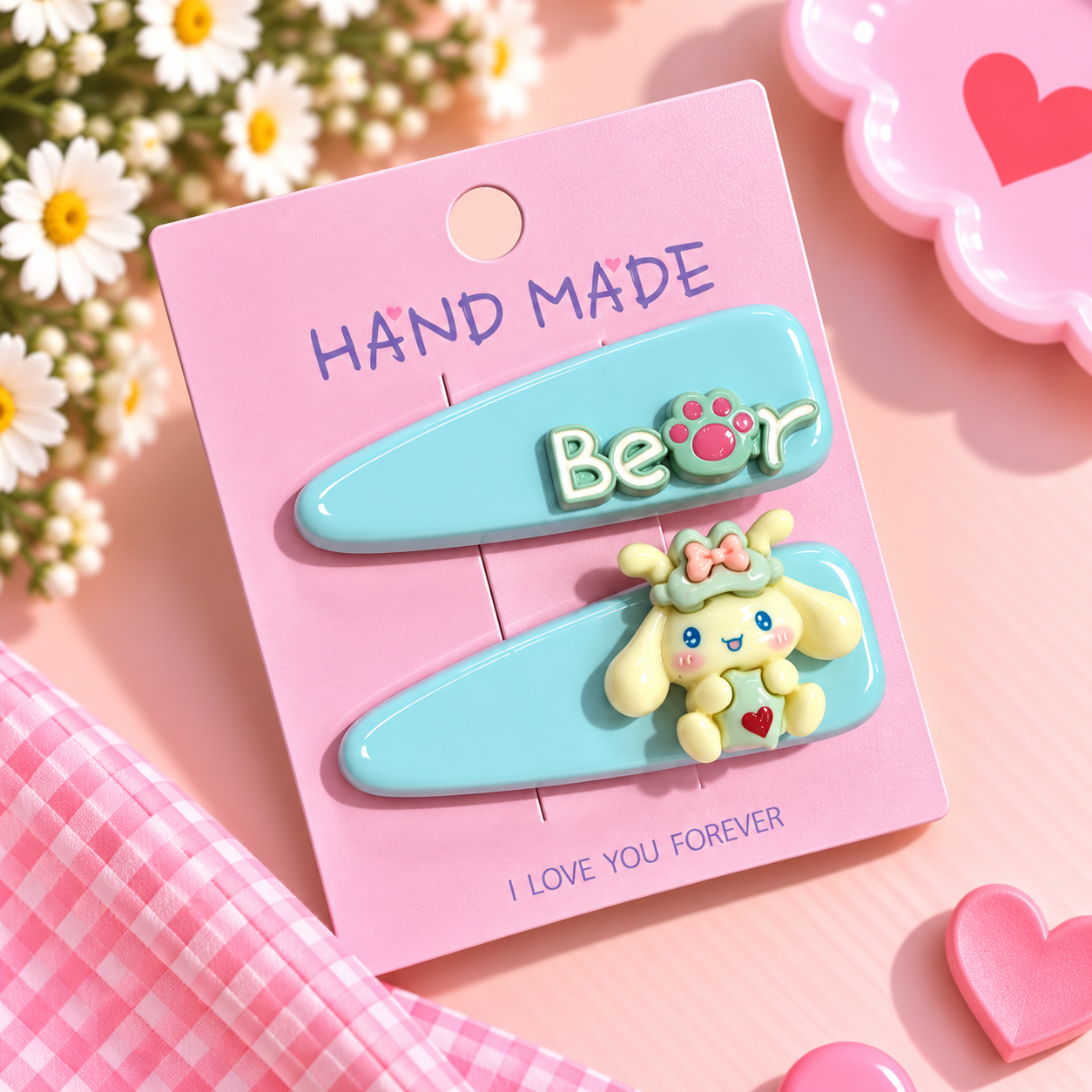 BEAR KOREAN SET OF 2 HAIR CLIPS