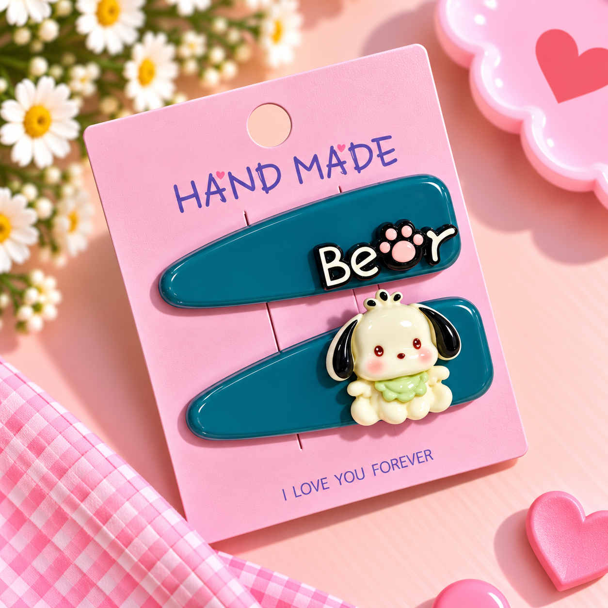 BEAR KOREAN SET OF 2 HAIR CLIPS