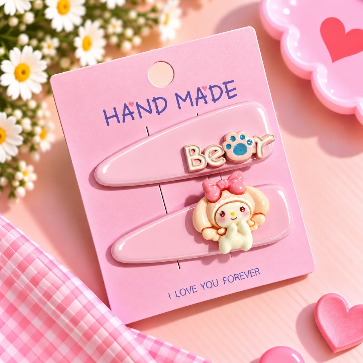 BEAR KOREAN SET OF 2 HAIR CLIPS