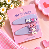 BEAR KOREAN SET OF 2 HAIR CLIPS