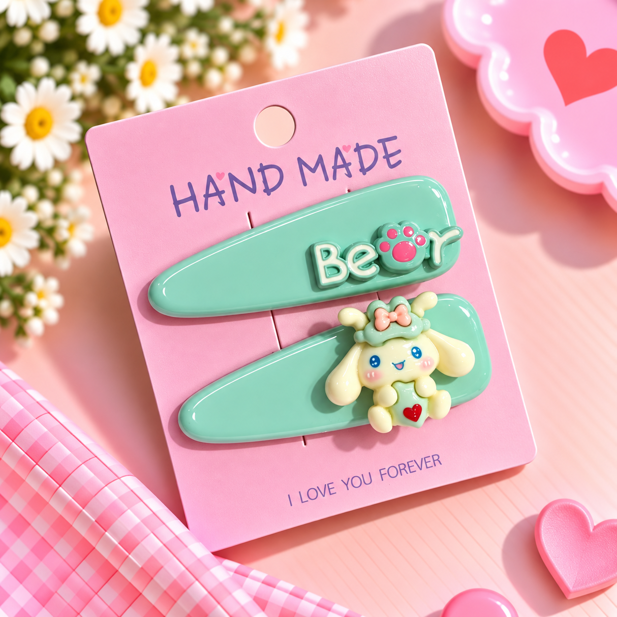BEAR KOREAN SET OF 2 HAIR CLIPS