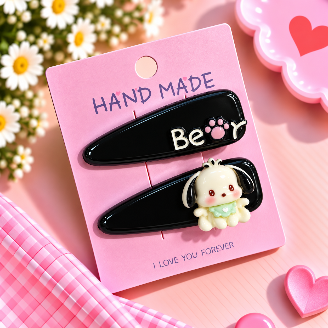 BEAR KOREAN SET OF 2 HAIR CLIPS