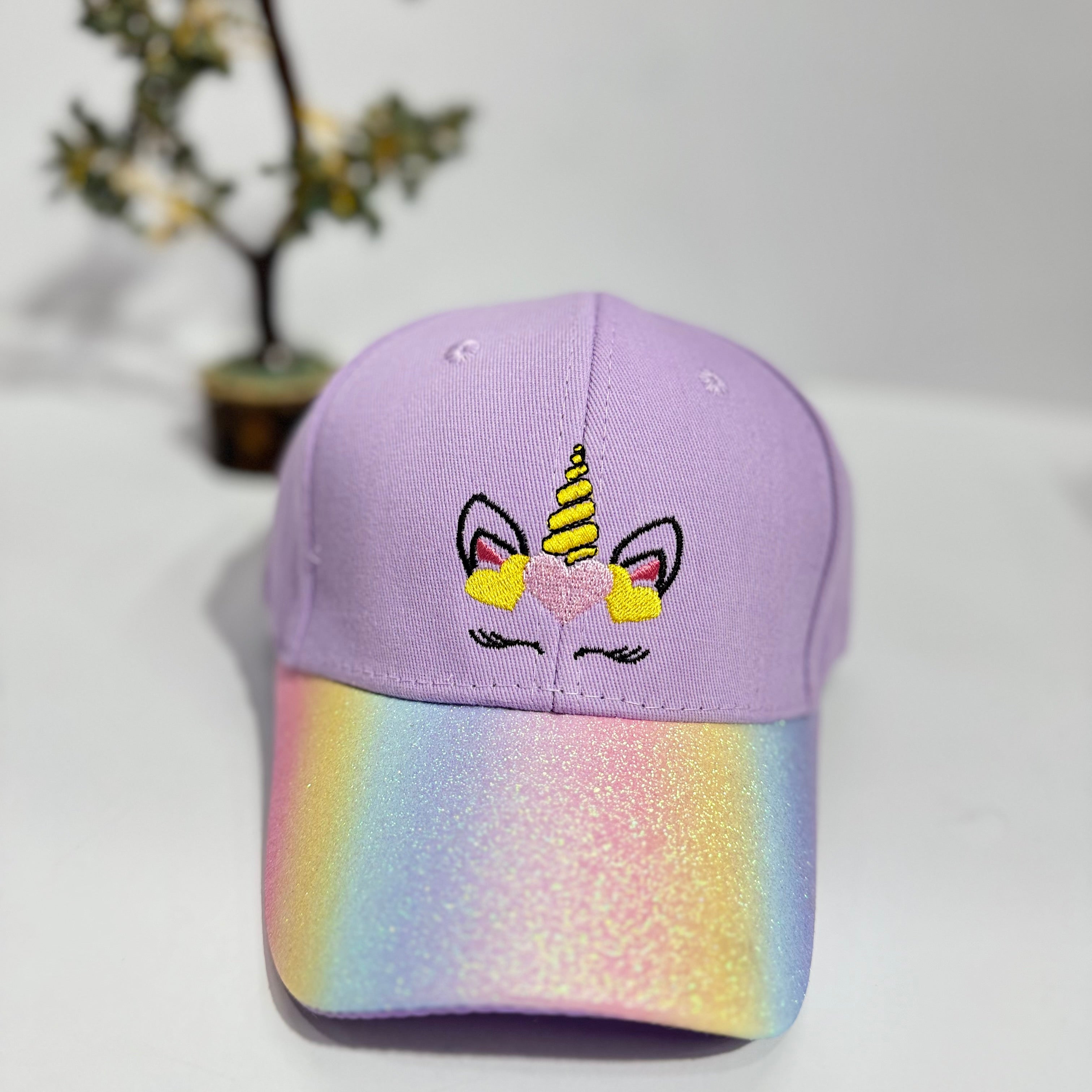 RAINBOW UNICORN GLITTER CAP