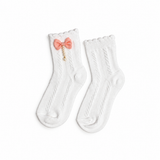 PACK OF 3 FRILL BOW & CHARM DETAILED ANKLE LENGTH SOCKS - WHITE