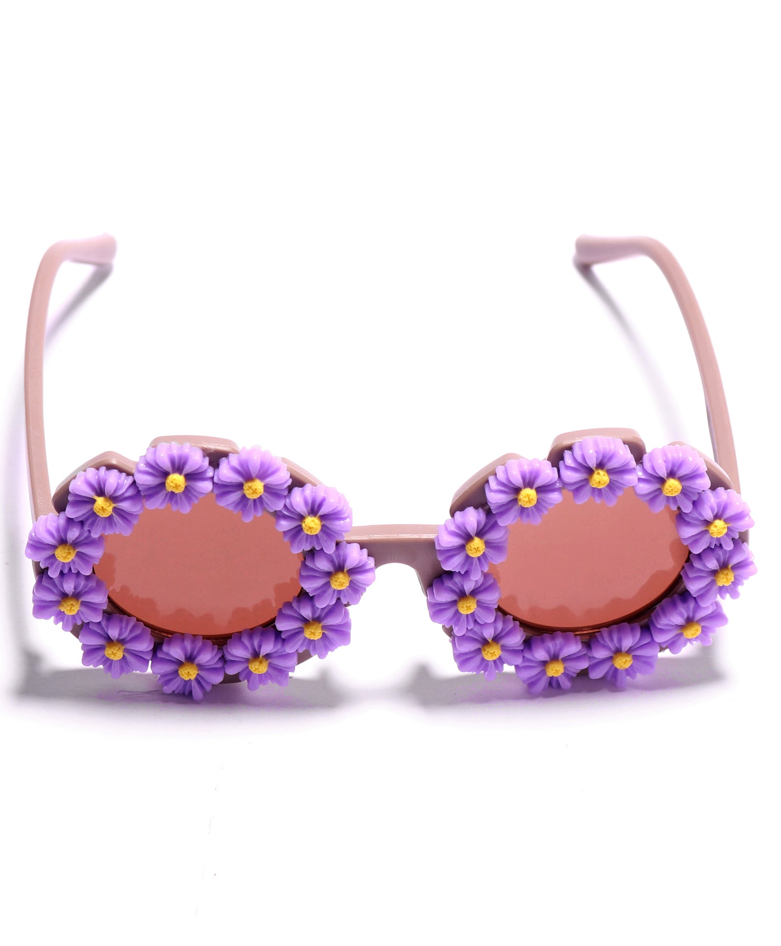 SUNFLOWER APPLIQUE SUNGLASSES - PURPLE