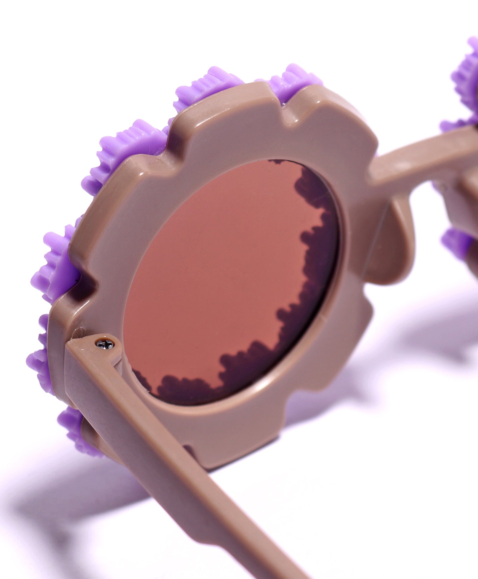 SUNFLOWER APPLIQUE SUNGLASSES - PURPLE