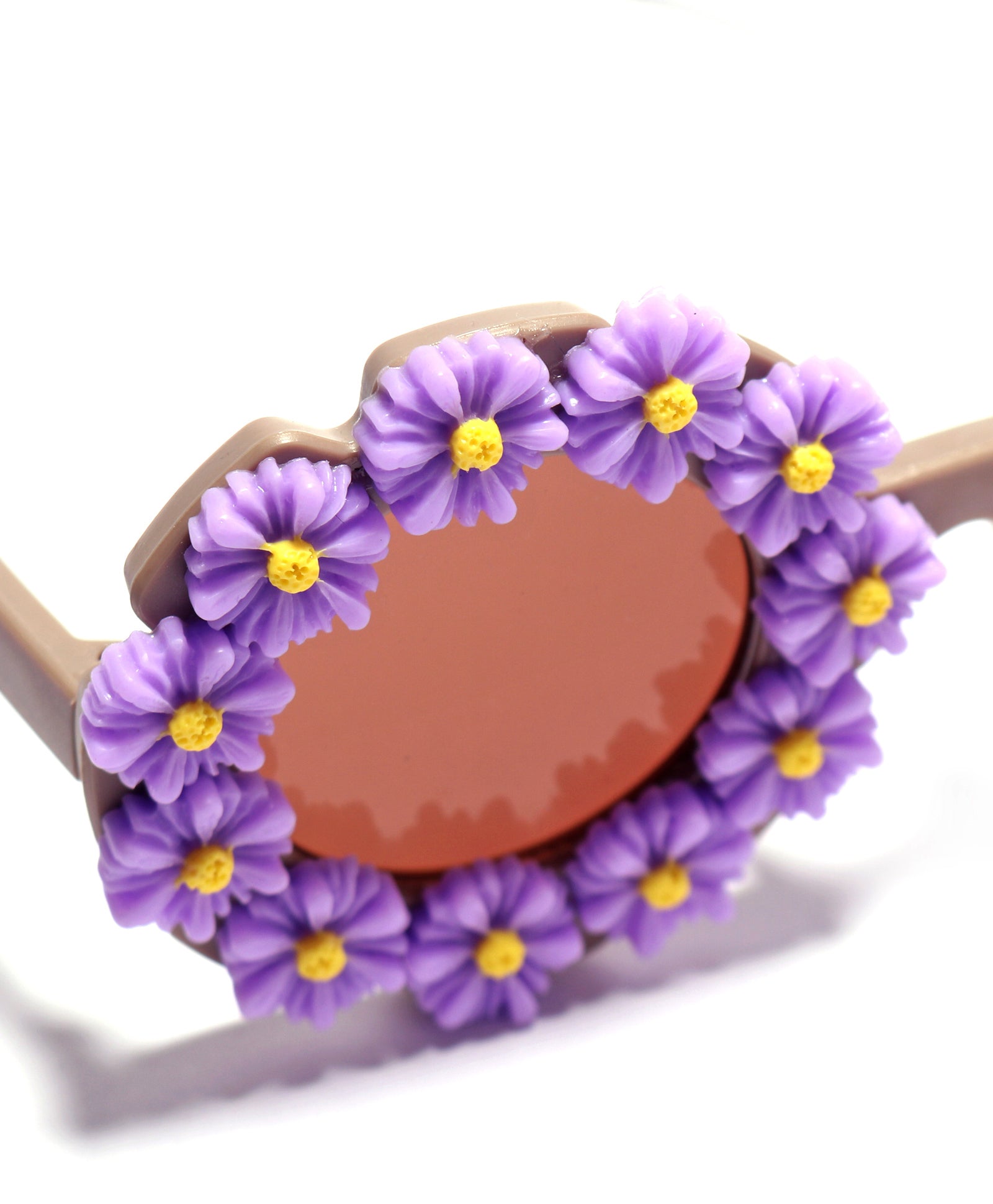 SUNFLOWER APPLIQUE SUNGLASSES - PURPLE