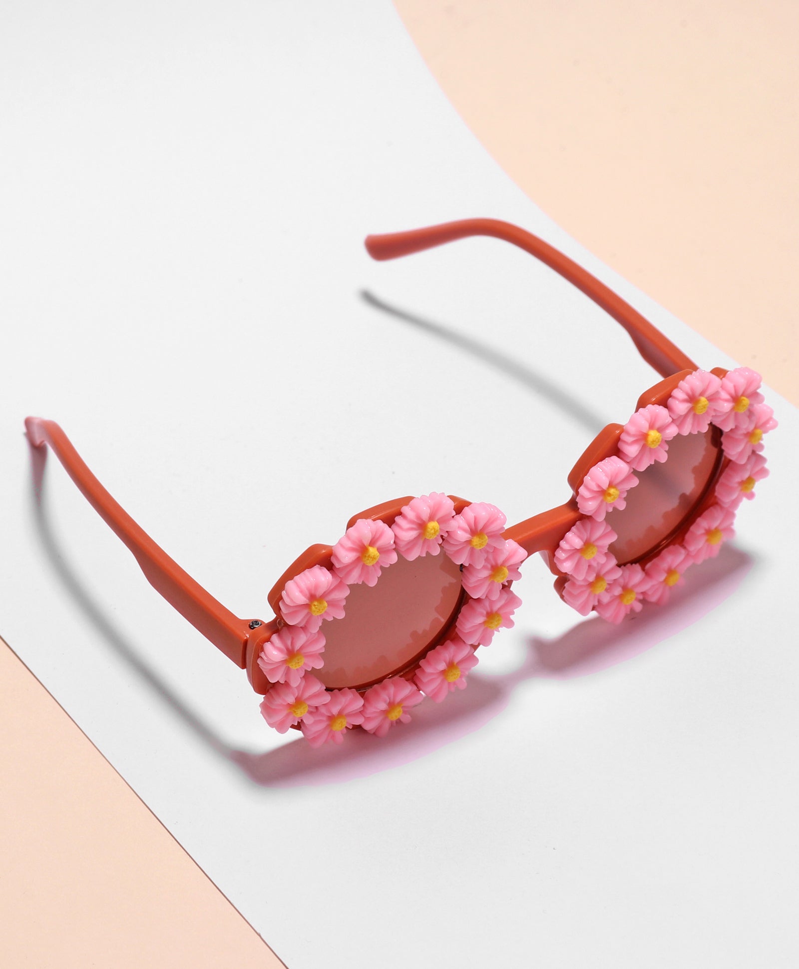 SUNFLOWER APPLIQUE SUNGLASSES - PINK