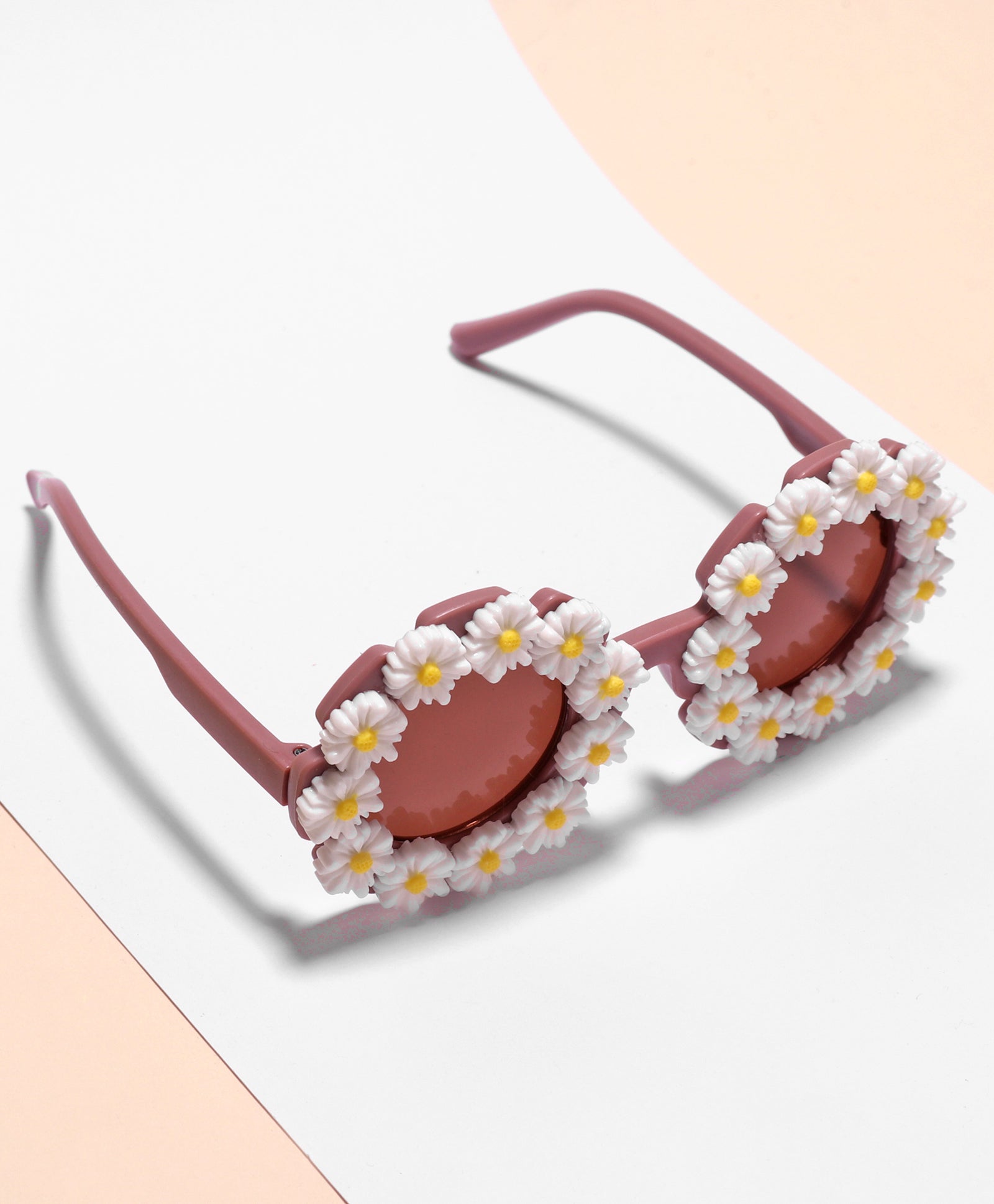 SUNFLOWER APPLIQUE SUNGLASSES - WHITE