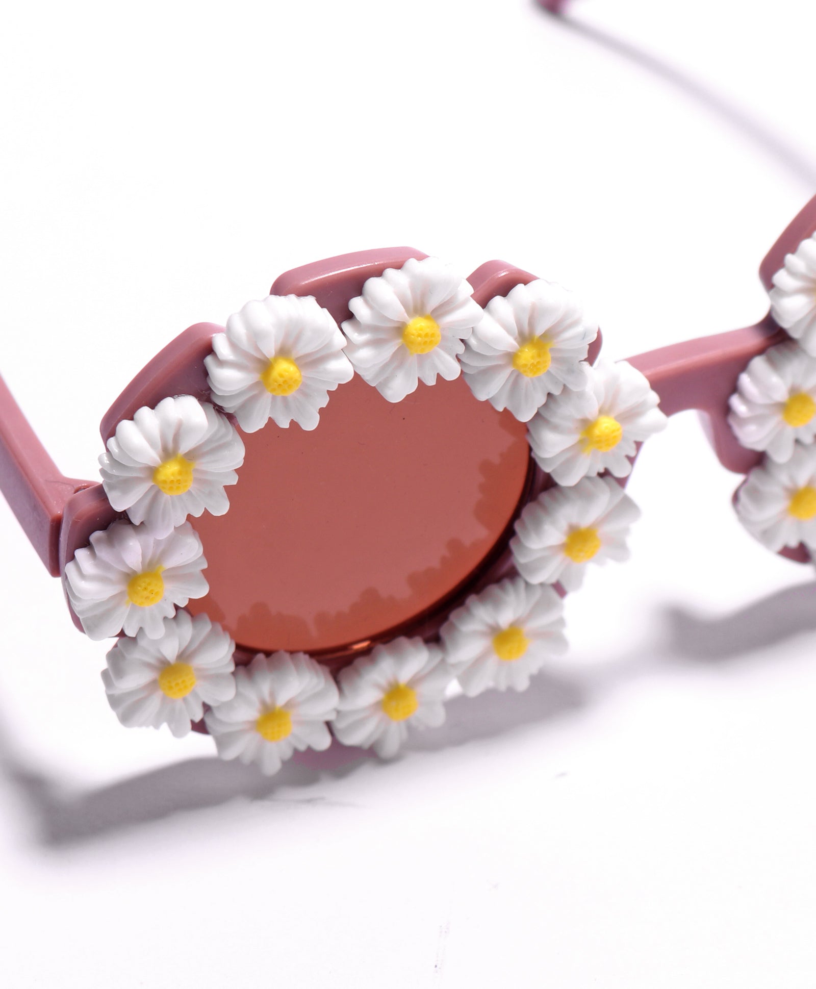 SUNFLOWER APPLIQUE SUNGLASSES - WHITE