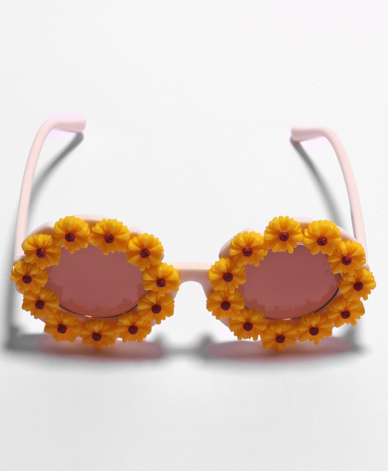 SUNFLOWER APPLIQUE SUNGLASSES - YELLOW