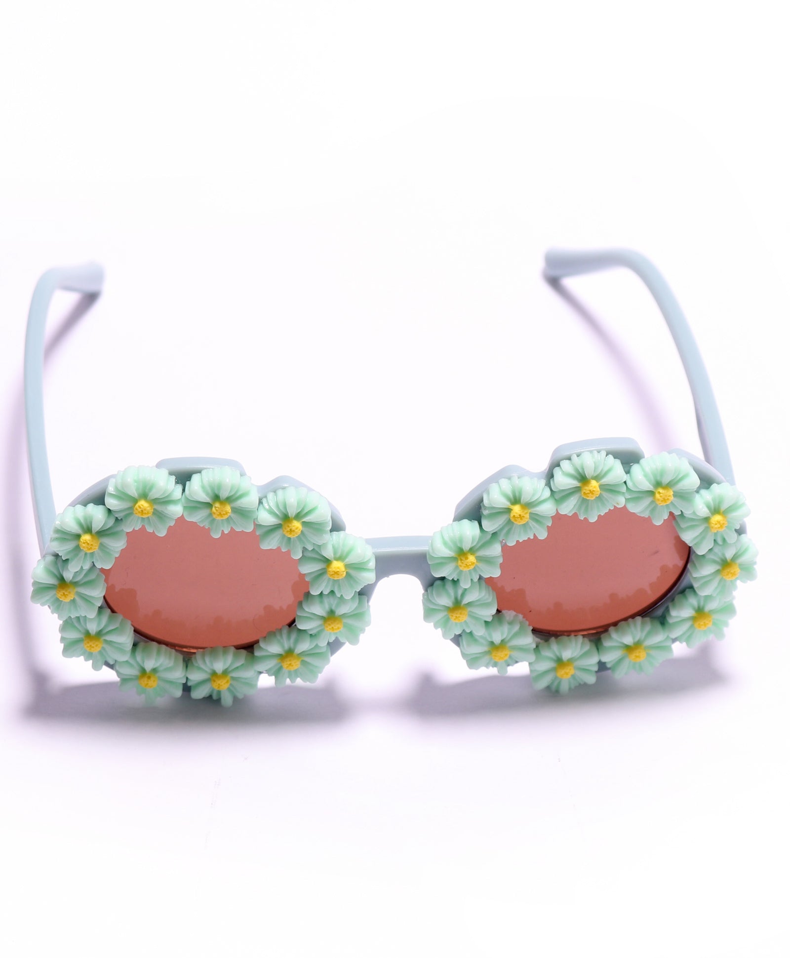 SUNFLOWER APPLIQUE SUNGLASSES - GREEN