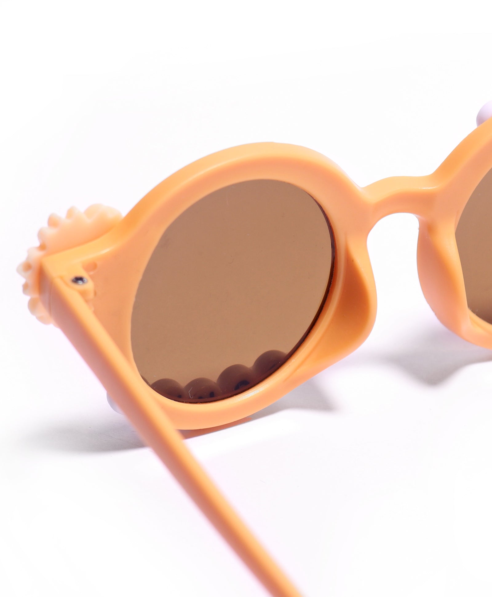 HAPPY BUNNY & FLOWER APPLIQUE ROUND SUNGLASSES - YELLOW