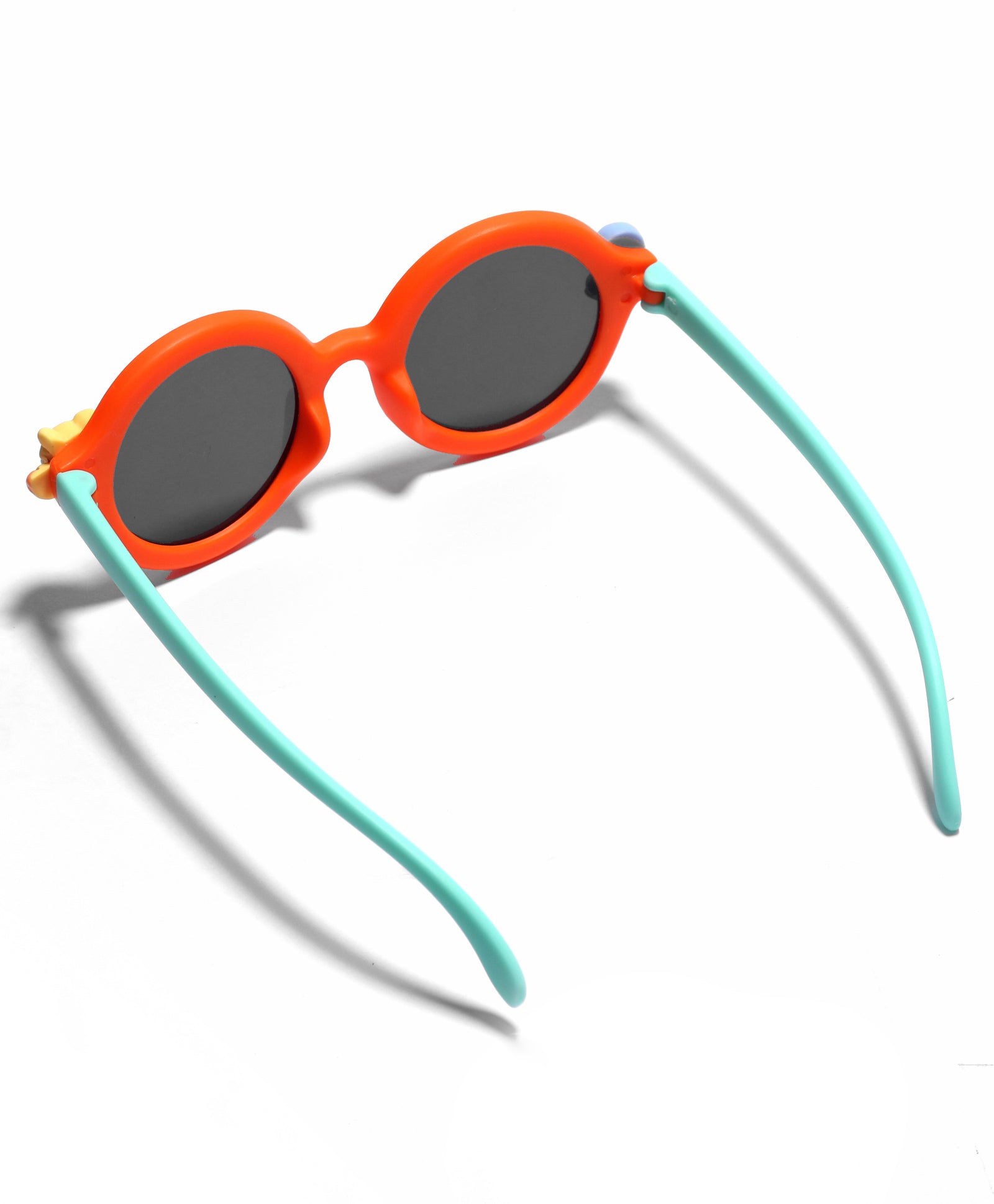 CARTOON APPLIQUE ROUND SUNGLASSES - ORANGE