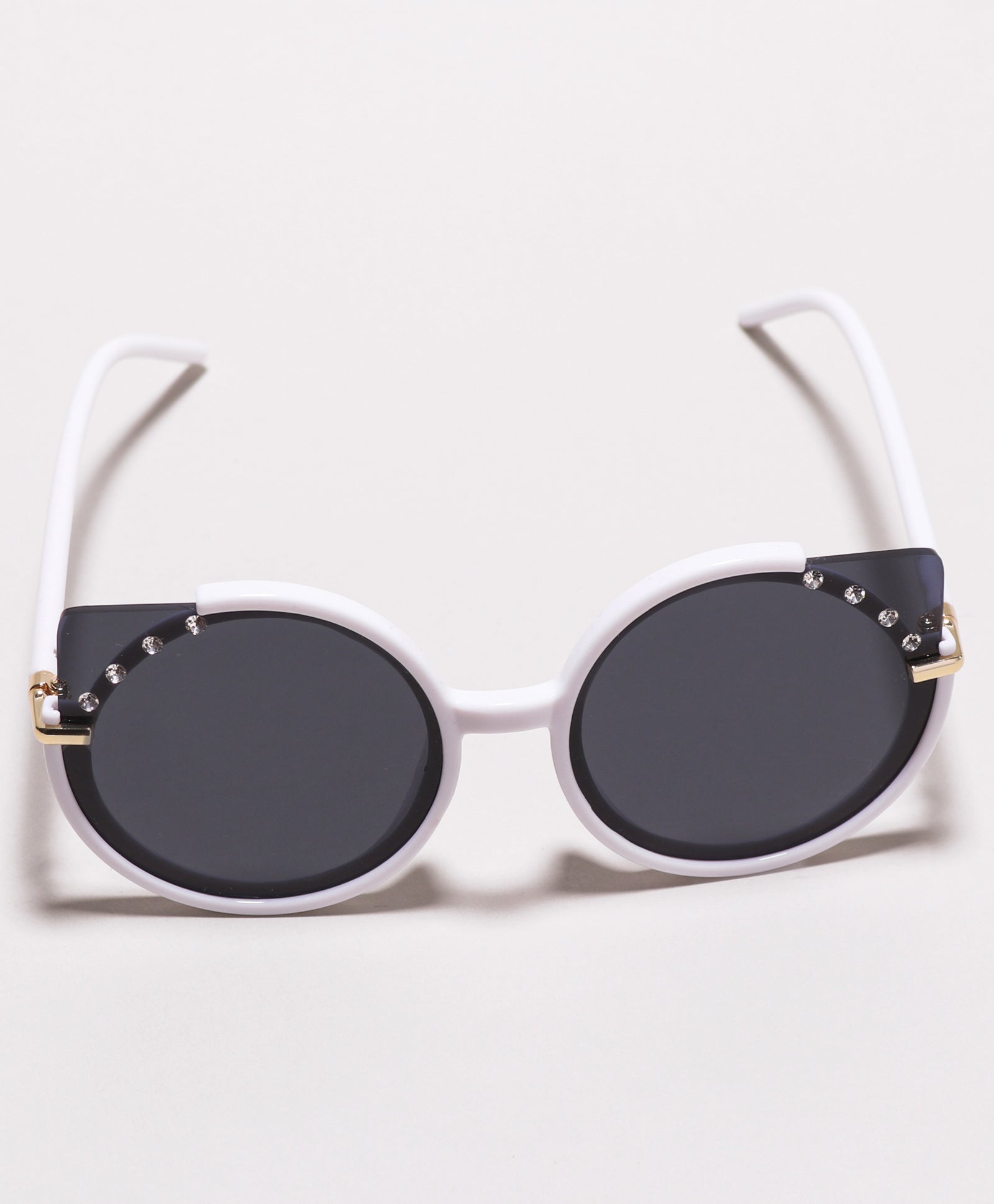 BEADS EMBELLISHED SUNGLASSES - WHITE